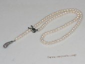 pn685 Fancy Hand Strung Cultured Pearl Necklace with cucumber pendant