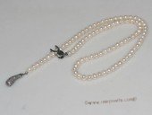 pn685 Fancy Hand Strung Cultured Pearl Necklace with cucumber pendant