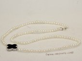 pn688  Freshwater Potato Pearl Necklace With Sterling Silver Flower Charm