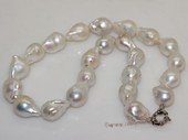 pn710 12-13mm white freshwater nucleated pearl princess necklace