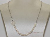 pn731 Sterling Silver Chain Freshwater Pearl Potato Necklace
