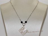 pn735 Freshwater Pearl & Shell Pendant Sterling Silver Chain Necklace