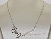 pn739  Simple and elegant freshwater pearl sterling silver chain  Necklace