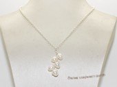 pn759 Fashion freshwater pearl  sterling silver chain necklace