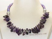 pn761 Multi-Color Freshwater Pearl & Amethyst Beads Necklace