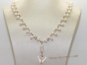 Pn772 White freshwater potato pearl jewelry chain necklace