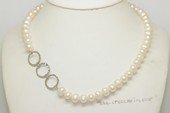 pn795 eye-catching freshwater potato pearl necklace with circle fitting