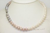 Pn797 Hand Knotted Multi-color Freshwater Potato Pearl Princess Necklace