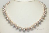 pn798 Designer multi-color Freshwater Potato Pearl Woven Necklace