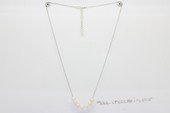 Pn808 Hand Wired 925silver  chain with good quality Round Pearl Necklace
