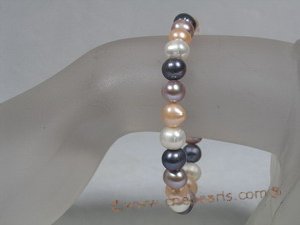 pnset128 8-9mm multi color potato shape pearls summer necklace bracelet set