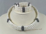 pnset137 bridal & wedding choker pearl necklace in white color