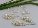 pnset150 grapes dangle potato pearl bridal jewelry set for wholesale
