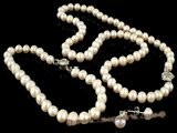 Pnset228 Beautiful white frshwater potato pearl jewelry set in wholesale