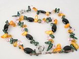 pnset260 Enticing multicolor blister pearl and black agate necklace&bracelet set