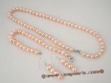 pnset262 Elegance pink freshwater potato pearl necklace&bracelet set on sale