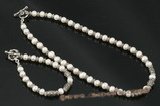 pnset467 Designer potato pearl discount necklace& bracelet jewelry set