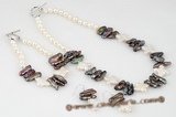 pnset469 Designer Freswater Cultured Pearl Necklace Jewelry Set