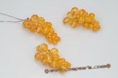 Pnset518 Designer Sterling Silver Gradual Amber Grape Jewelry Set