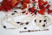 pnset540 Elegant White Dancing Pearl with Shell Beads Spring jewelry set