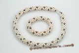 pnset550 fashion 4-5mm freshwater potato pearl necklace & bracelet set