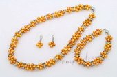 Pnset603 Latest Designer Hand Knitted Cultured Pearl Necklace Jewelry set