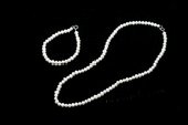 Pnset611 Hand Strung 3-4mm Potato Pearl Necklace Jewelry Set for Kids