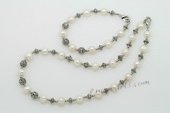 Pnset622 Lovely Freshwater Potato Pearl Necklace Jewelry Set