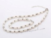 Pnset656 Fresh Look Designer Potato Pearl and Metal Spacer Jewelry Set