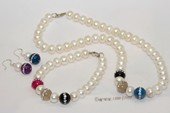 pnset717  Beatiful  Freshwater Potato Pearl classic style Necklace Jewelry Set