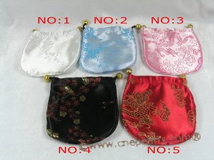 pouch001 20pcs Mixed colors silk brede jewelry pouches wholesale