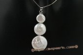 pp012 Triple gradual size freshwater coin pearl pendant