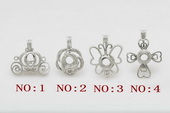 ppm009 Ten pieces Design Silver Toned Copper Cage Pendant