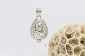 ppm010 Ten pieces Drop Shape Silver Toned Copper Cage Pendant