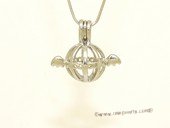 ppm028 wholesale ten pieces silver plated copper wish pearl pendant&cages