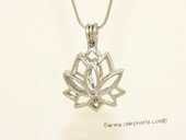 ppm029 Big size lotus ten pieces silver plated copper wish pearl pendant&cages