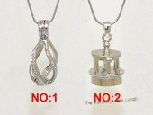 ppm032 Ten pieces Silver plated copper wish pearl pendant&cages