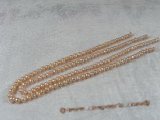 pps001 Five strands nature pink 5-6mm potato pearls