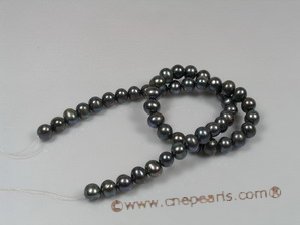 pps015  8-9mm black potato shape pearls strand wholesale