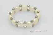 pr006 single row Pink Pearl Stretch Ring