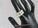 pr007 double-strand White bread Pearl Stretch Ring