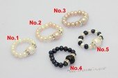 pr032 Handcraft single row freshwater potato pearl Stretch rings