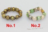 Pr041 Designer Single Row Multicolor Bread Pearl Stretchy Ring