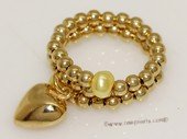 Pr046 Hand Wrap  4-5mm Yellow Potato Pearl Ring in Sterling Silver