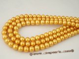 rounds10 luxury 10-10.5mm golden round freshwater pearl strands in wholesale price