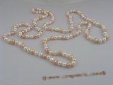 rpn010 7-8mm potato shape freshwater pearl  Opera necklace