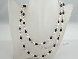 rpn013 6-7mm multi color rice shape freshwater pearl Opera neckace
