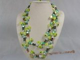 rpn108 Blister pearl with agate beads and crystal long necklace--Summer Collection