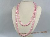 rpn125 8-9mm pink nugget cultured pearl Opera neckace