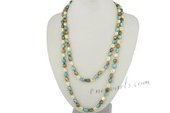 rpn189 Fashion 8-9mm Freshwater nugget pearl hand knotted rope neckace